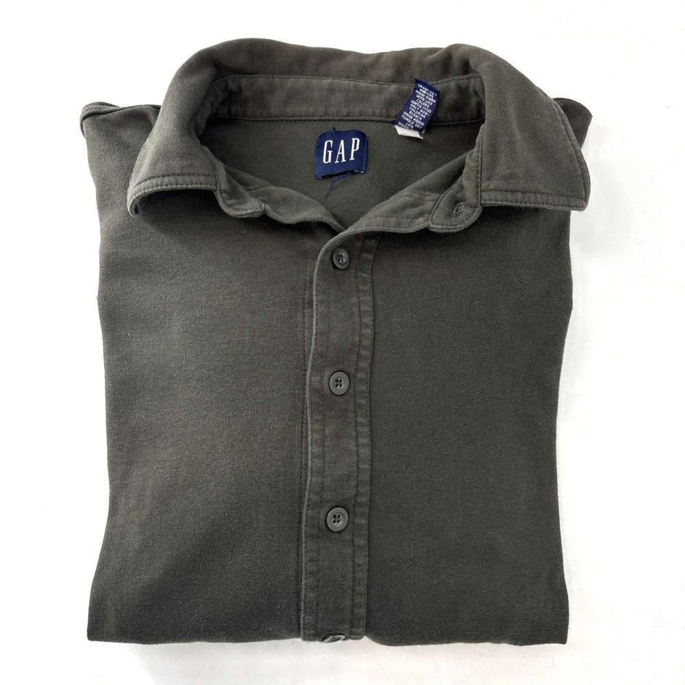 Vintage GAP Shirt Mens Small Green 100% Cotton Collar Button‎ Down Long Sleeve
